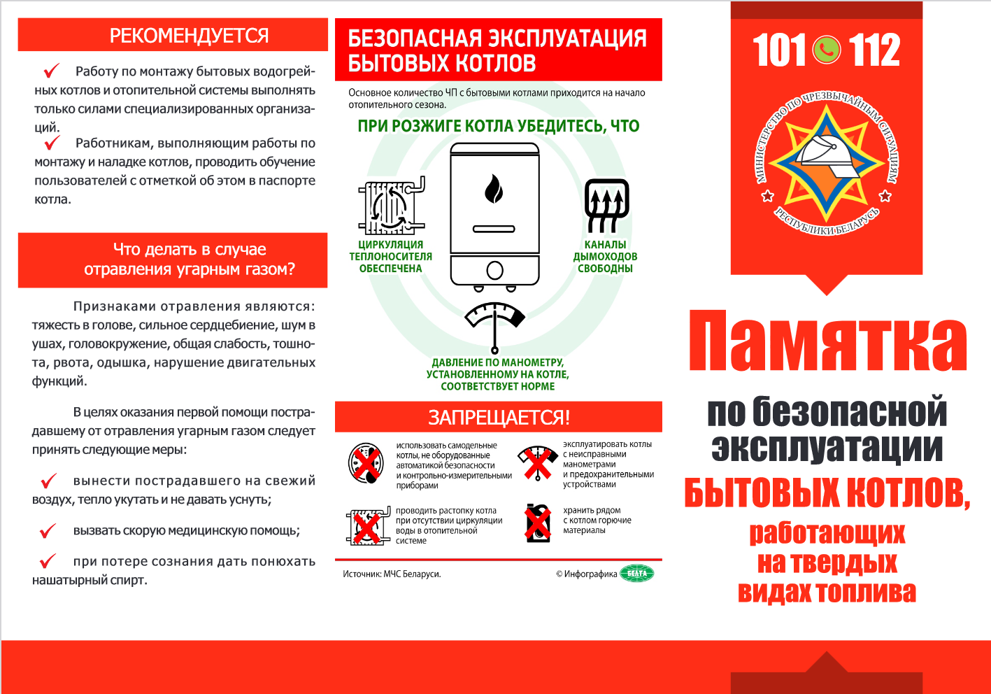 Памятка по безопасной эксплуатации бытовых котлов на твердых видах топлива